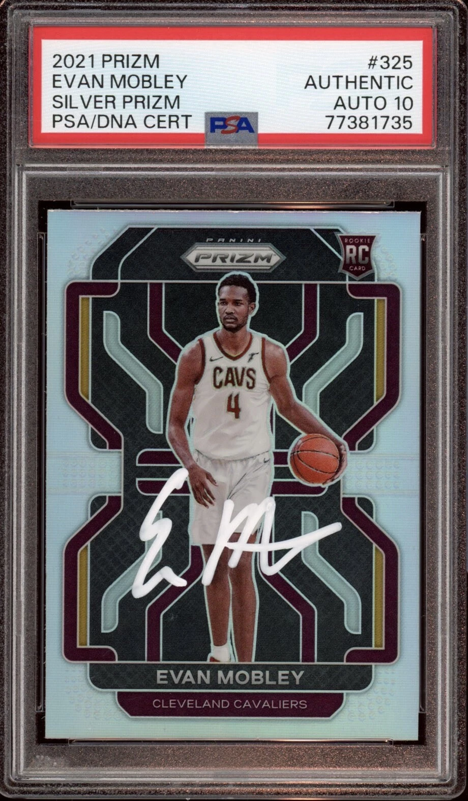 Evan Mobley Signed 2021 Panini Silver Prizm #325 Psa GEM MINT 10 AUTO RC