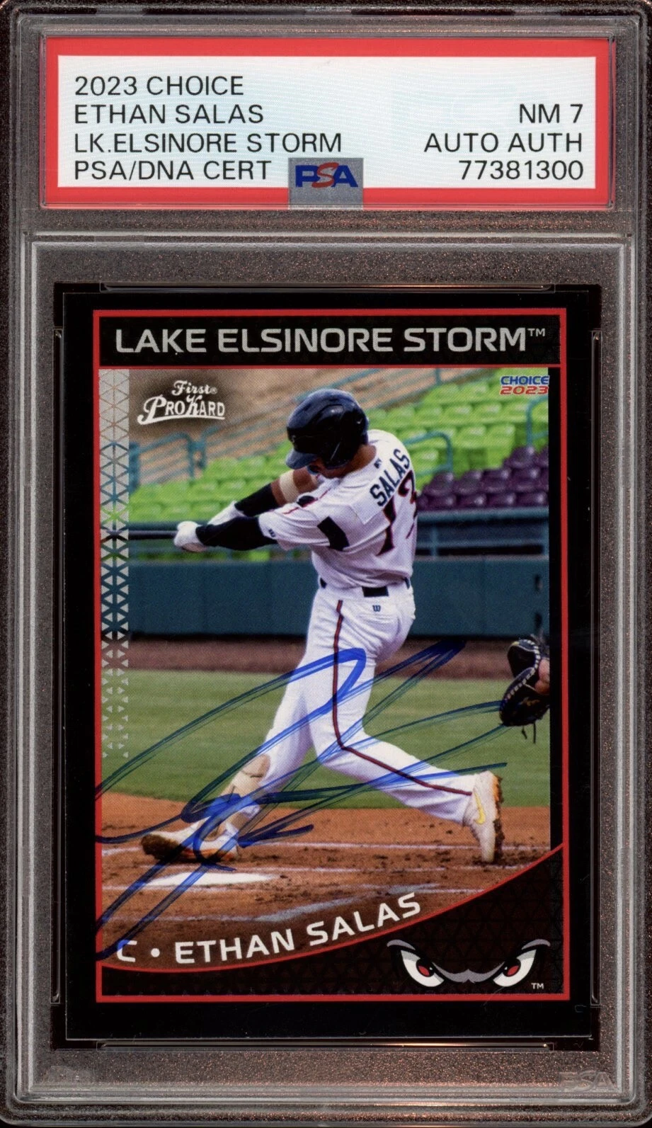 Ethan Salas Signed 2023 Choice 1st Pro Rookie Card Auto /500 Psa 7 Dual Padres