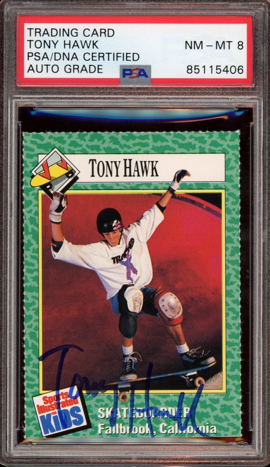 1990 S.I. For Kids #152 Tony Hawk Rookie Card Psa/Dna NM-MT 8 AUTO RC SI