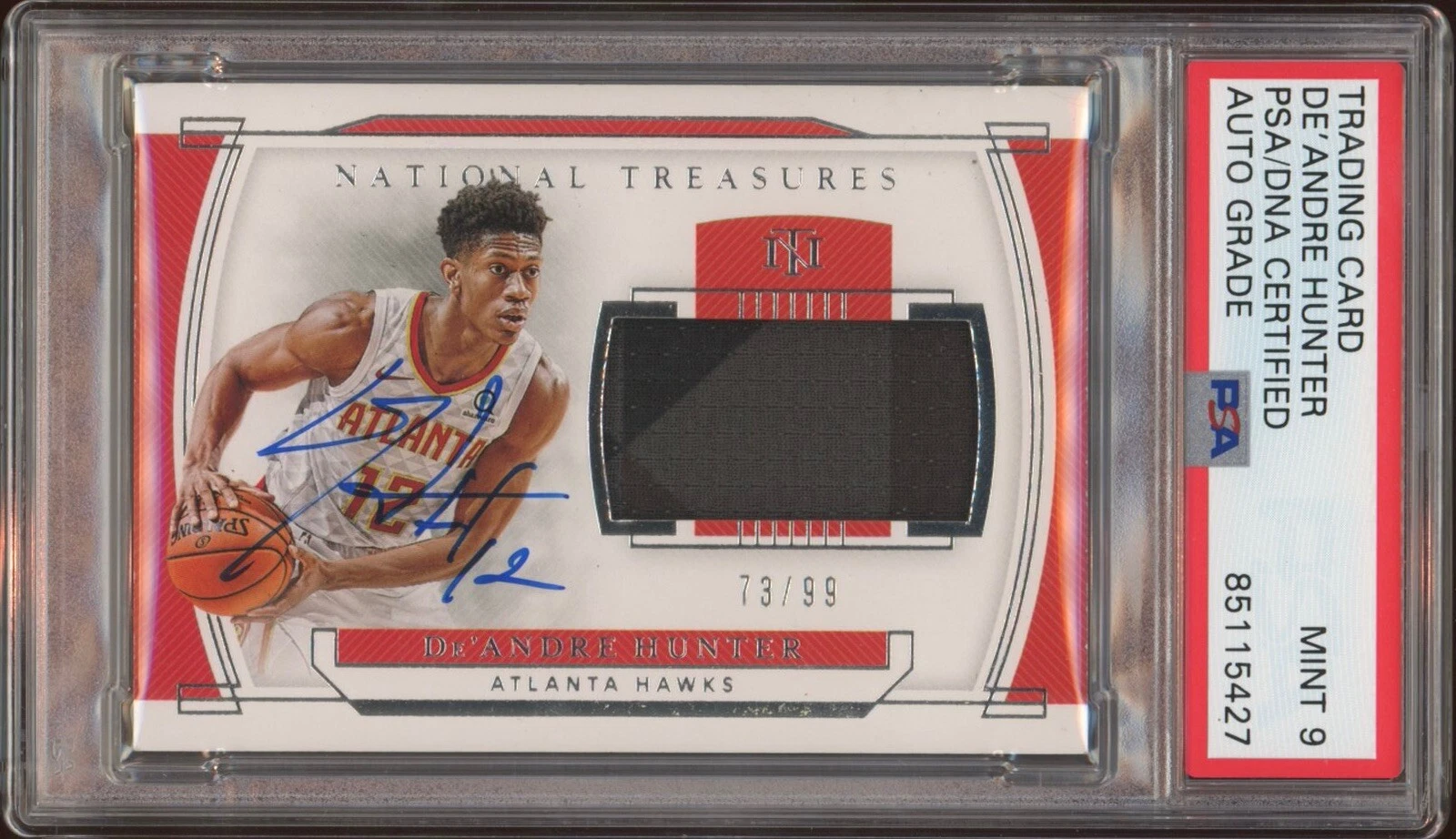 2019 Panini National Treasures De'Andre Hunter Rookie RPA /99 Psa MINT 9 AUTO RC