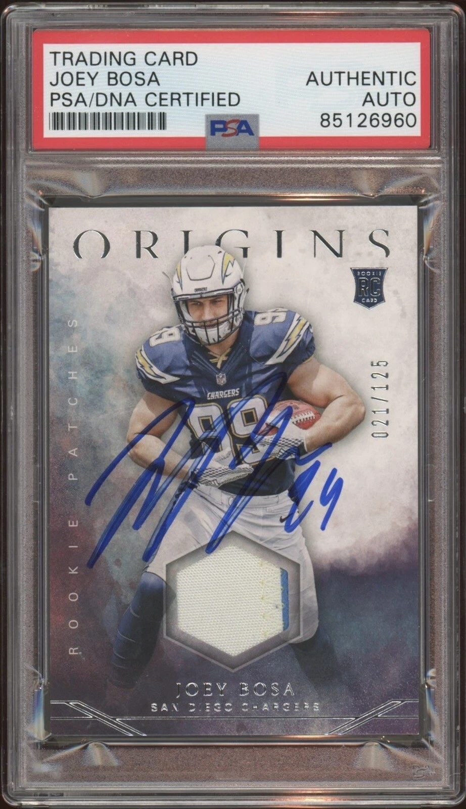 2016 Panini Origins #RP-JB Joey Bosa Rookie Relic RPA Auto /125 Psa/Dna Chargers