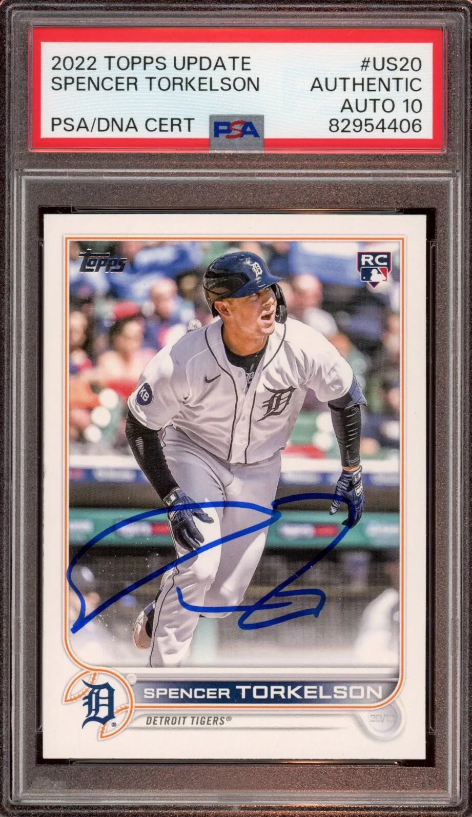 2022 Topps Update #US20 Spencer Torkelson Rookie Card Psa GEM MINT 10 AUTO RC