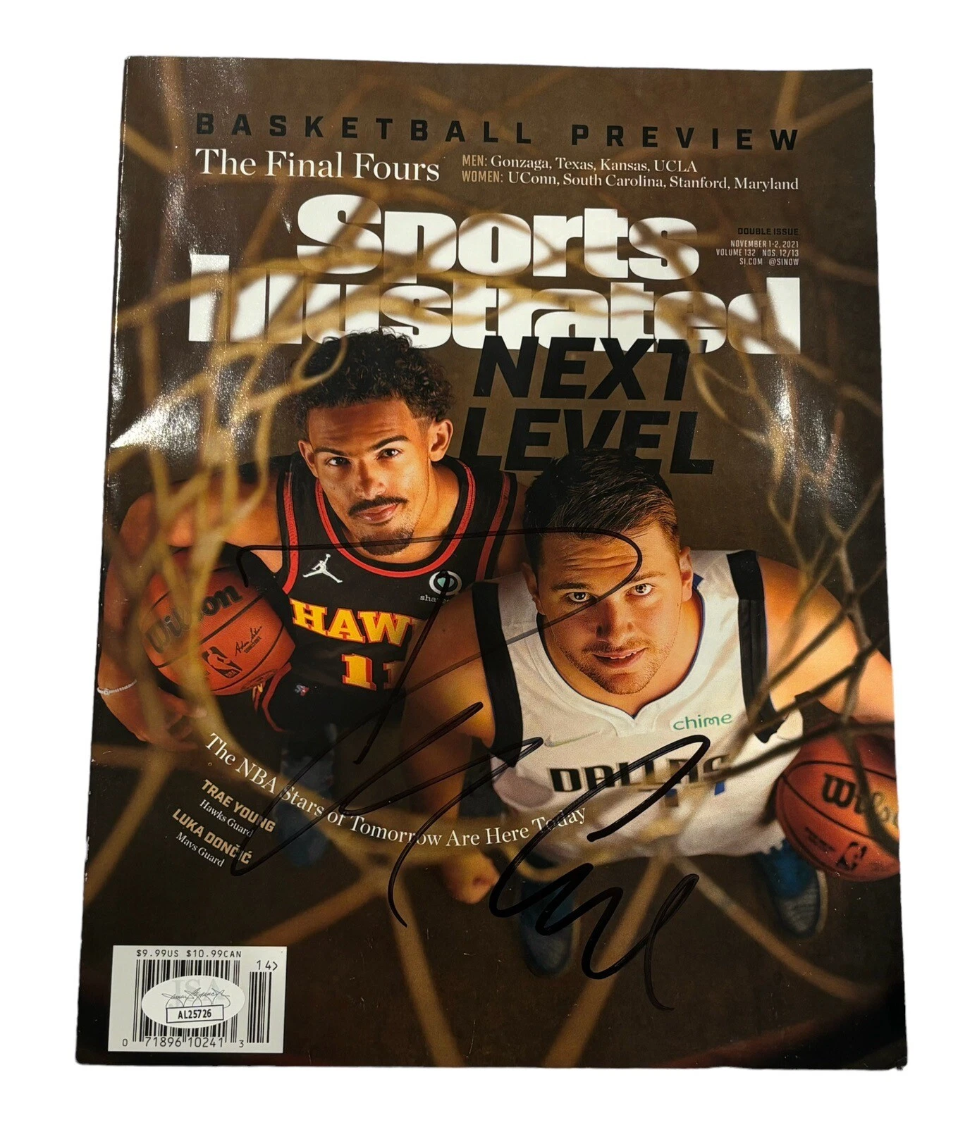Luka Doncic & Trae Young Signed Sports Illustrated Magazine Jsa Coa LA LAKERS