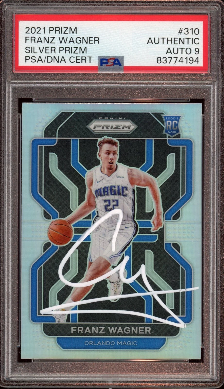 2021 Panini Prizm #310 Franz Wagner Silver Prizm Rookie Card Psa MINT 9 AUTO RC