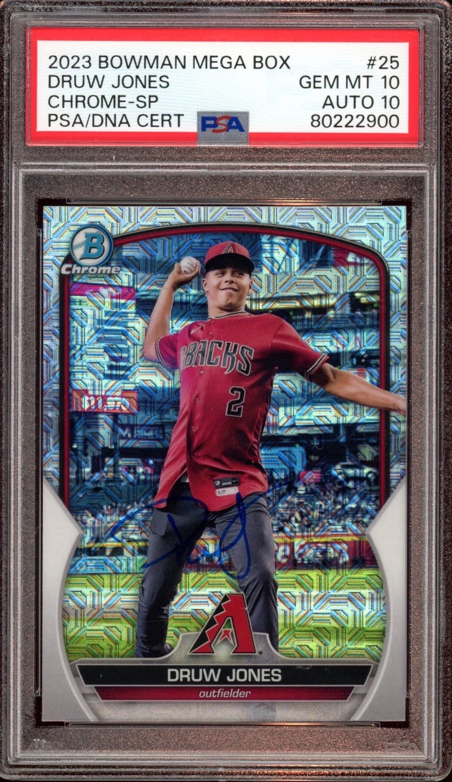 2023 Bowman Chrome Druw Jones Mojo Image Variation SP Auto Psa GEM MINT 10/10