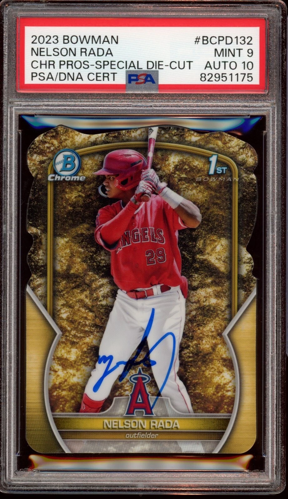 2023 Bowman Chrome Nelson Rada Prospector’s Special Die-Cut Auto /49 Psa 9/10