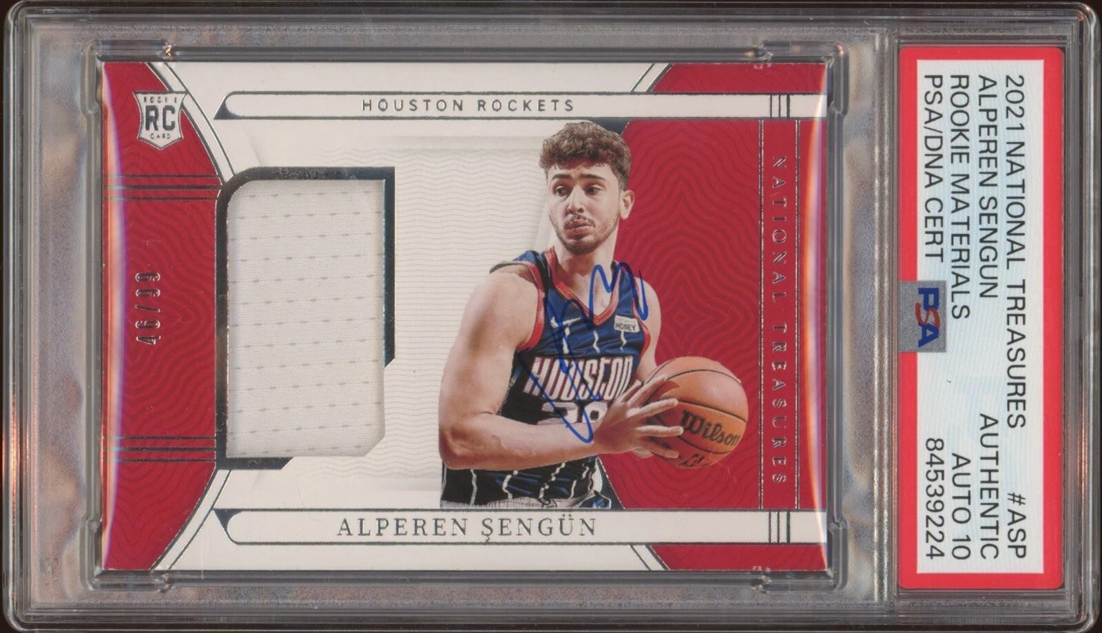 2021 National Treasures Alperen Sengun Rookie Materials RPA /99 Psa GEM 10 AUTO