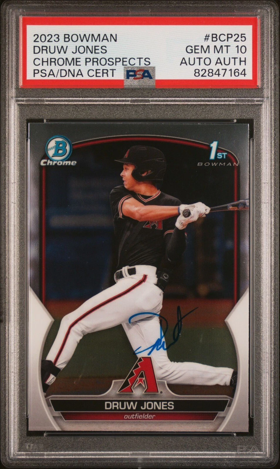 2023 Bowman Chrome Prospects #BCP25 Druw Jones Chrome Auto Psa GEM MINT 10