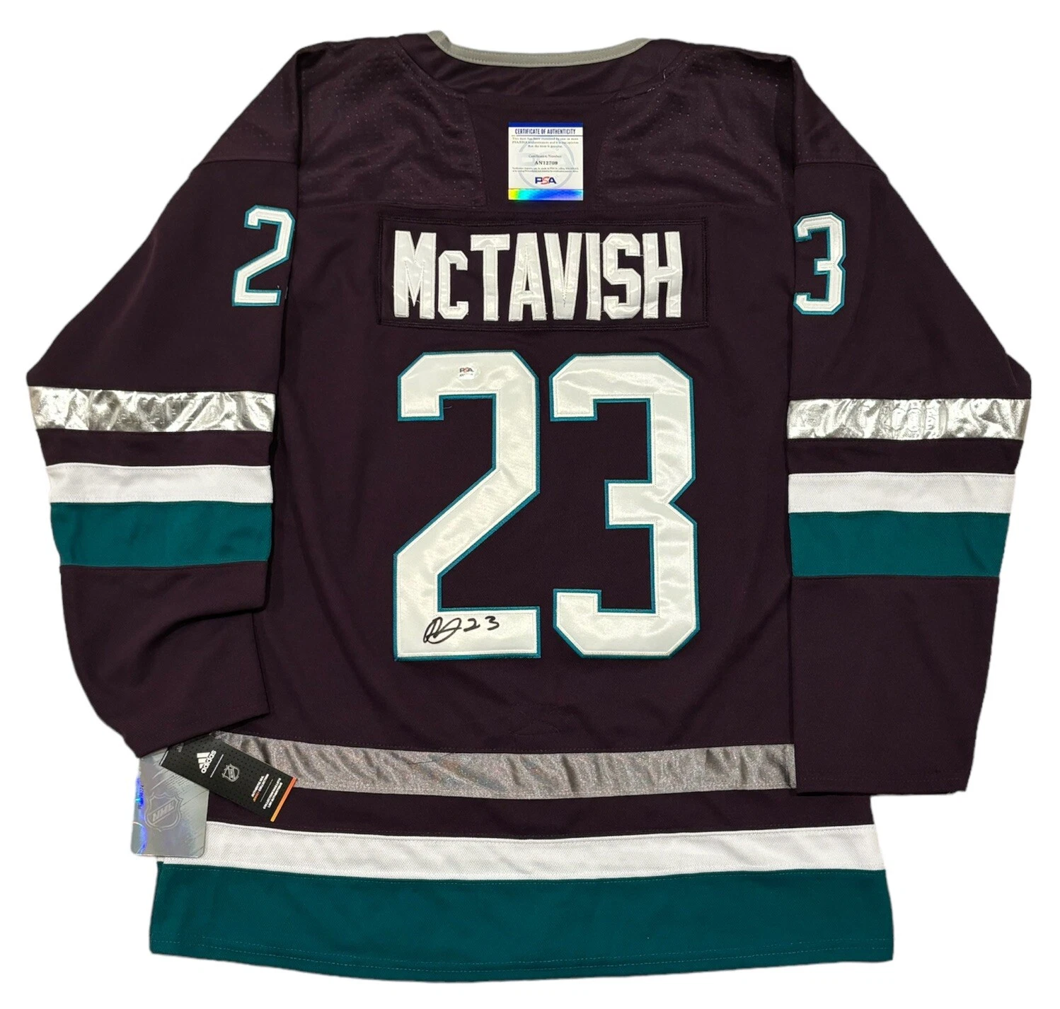 Mason McTavish Signed Autographed Anaheim Ducks #23 Jersey Psa/Dna Coa Auto