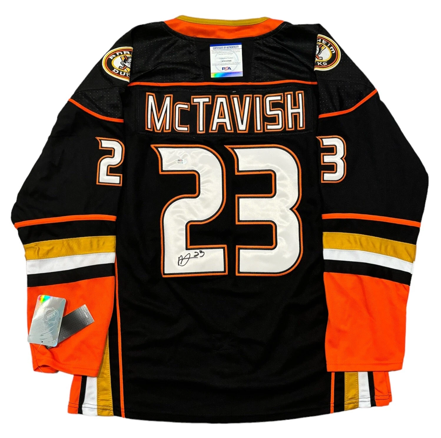 Mason McTavish Signed Autographed Anaheim Ducks #23 Jersey Psa/Dna Coa Auto