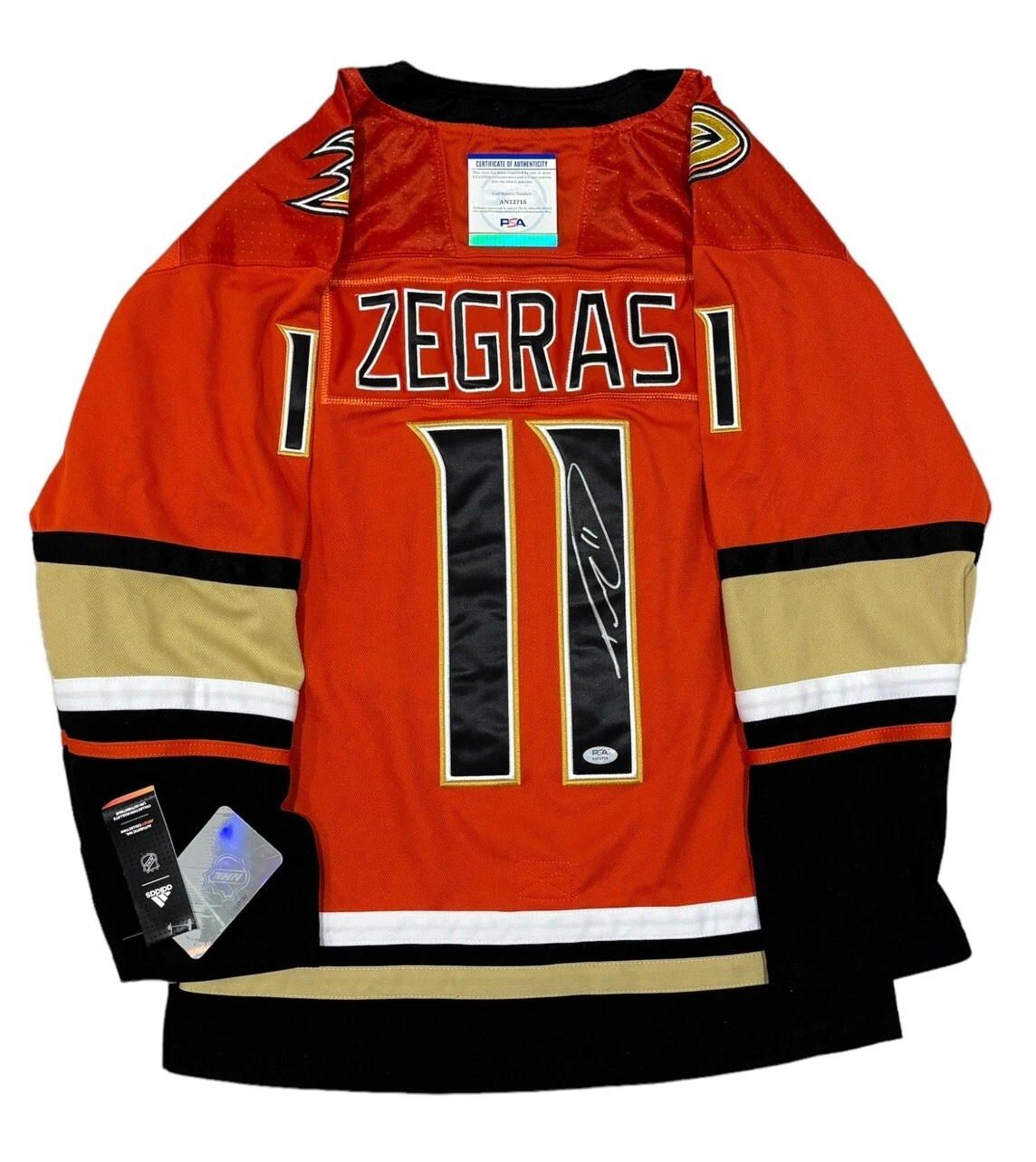 Trevor Zegras Signed Autographed Anaheim Ducks #11 Jersey Psa/Dna Coa Auto