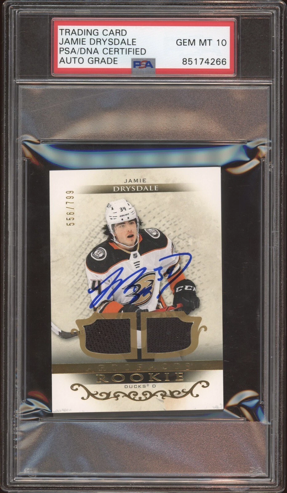 2021 Upper Deck Artifacts #175 Jamie Drysdale Rookie RPA /799 Psa GEM MT 10 AUTO