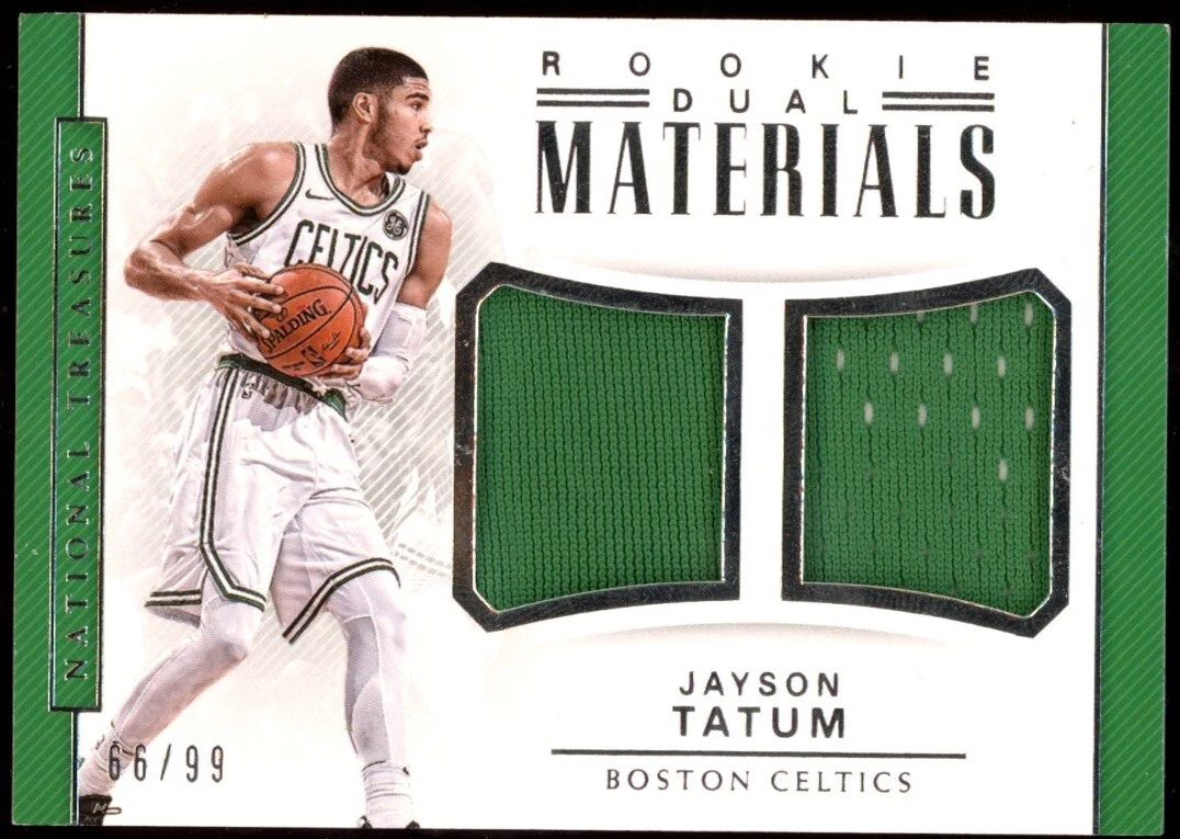 2017 Panini National Treasures #RDM-25 Jayson Tatum Rookie Dual Materials /99 RC