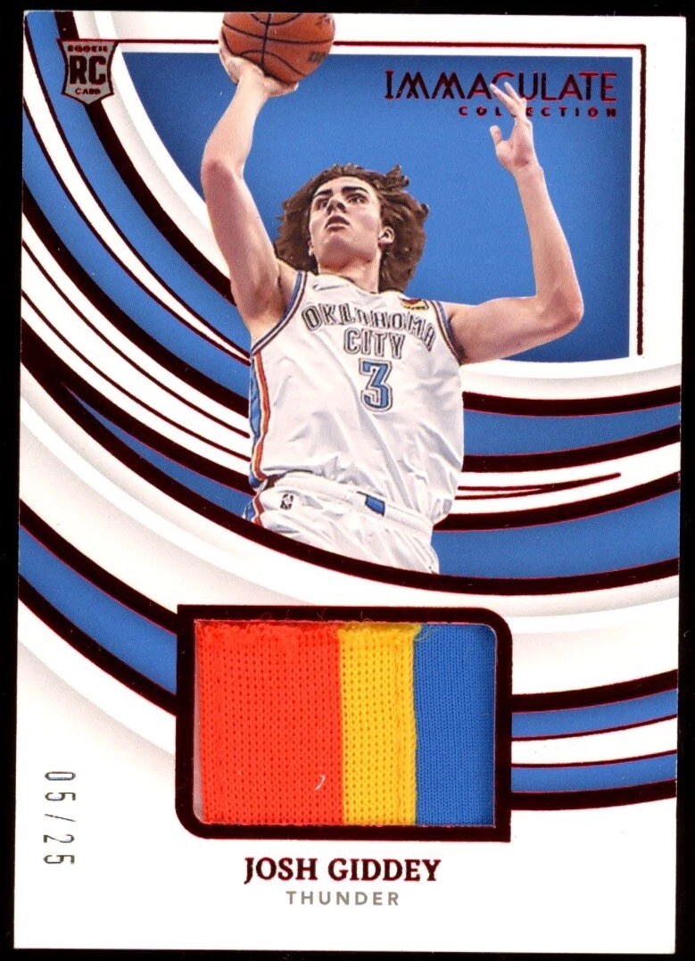 2021 Panini Immaculate #RR-JG Josh Giddey Red Remarkable Rookie Jersey Patch /25