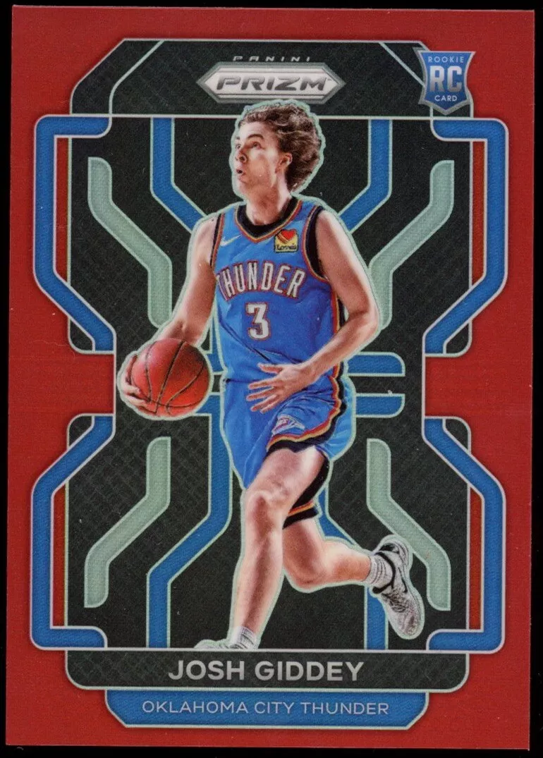 2021-22 Panini Prizm #301 Josh Giddey Red Prizm Rookie Card /299 OKC Thunder RC
