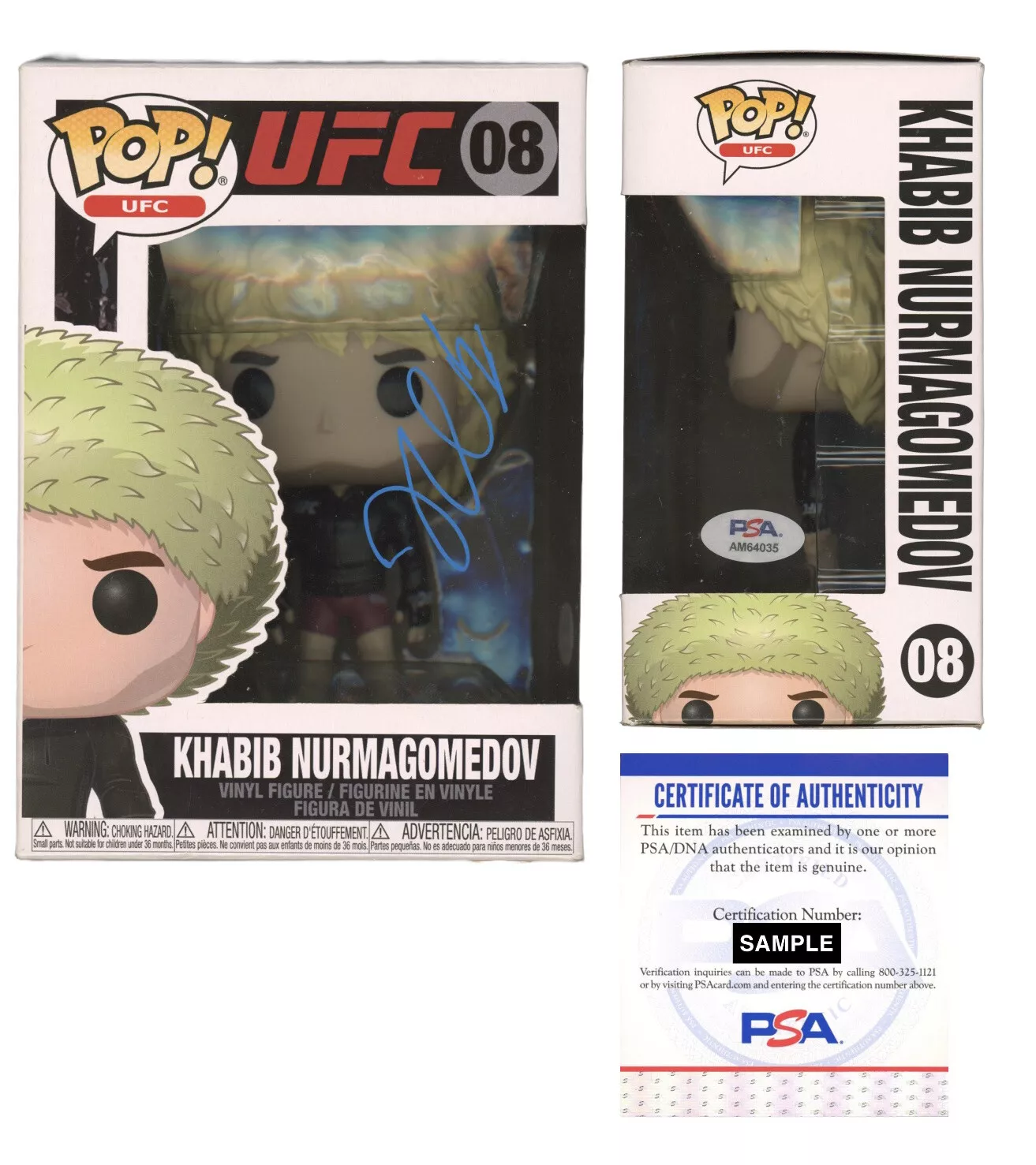 HASBULLA Signed UFC Khabib Nurmagomedov Funko Pop Auto #08 Psa/Dna Mini Khabib
