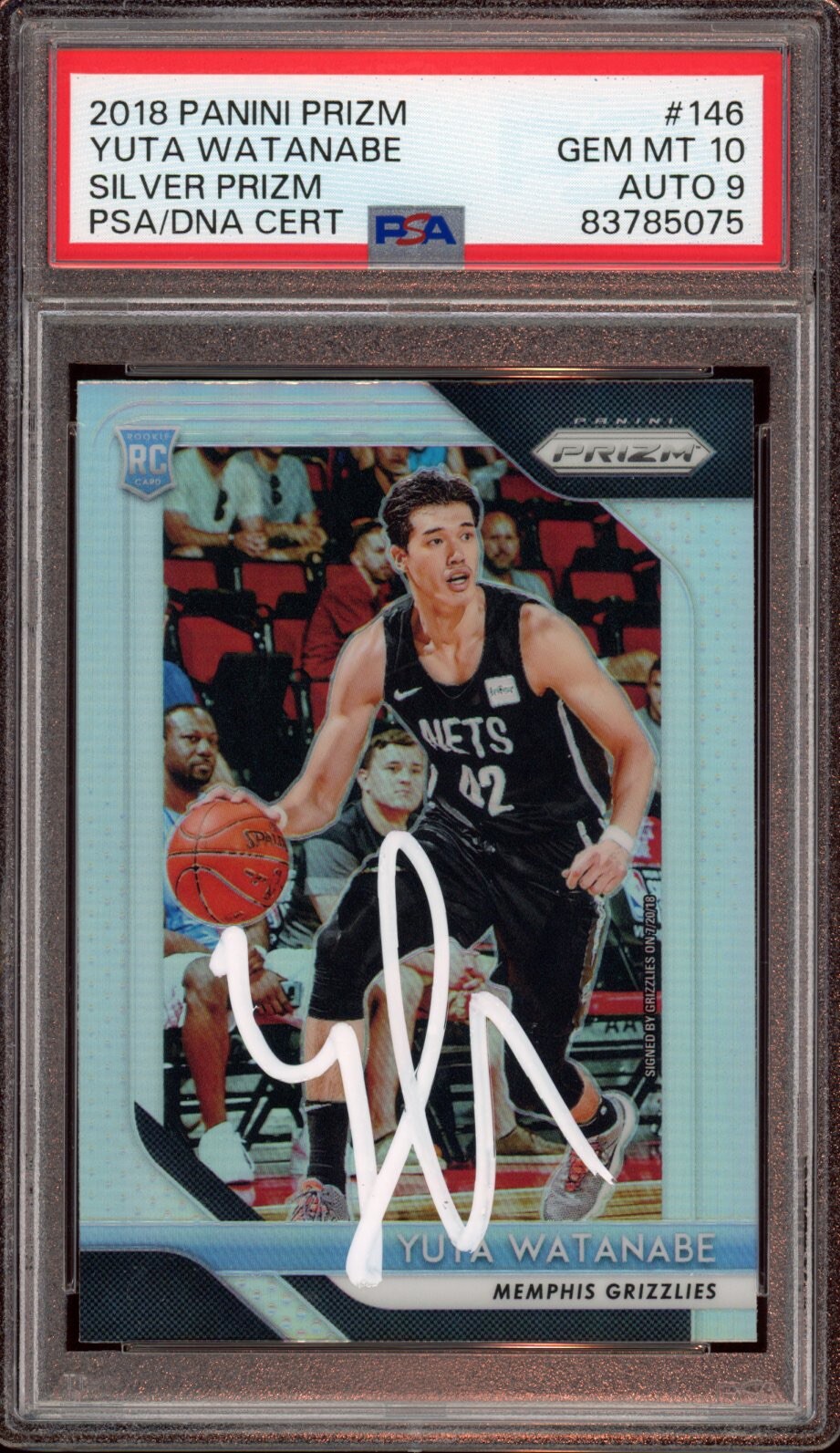 2018 Panini Prizm #146 Yuta Watanabe Silver Prizm Rookie Card Auto Psa GEM MT 10