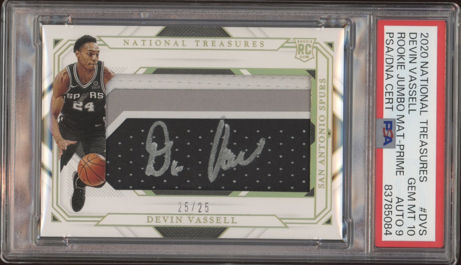 2020 National Treasures Devin Vassell Rookie Jumbo RPA Auto /25 Psa GEM MT 10