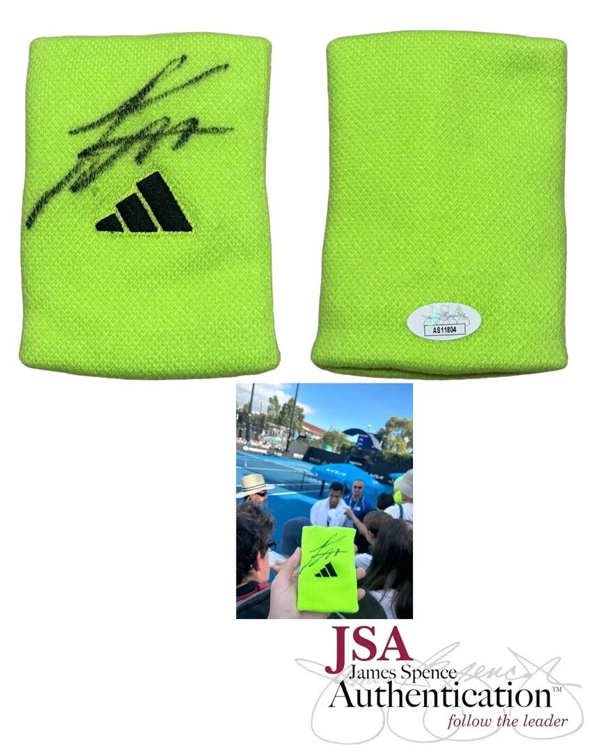 Felix Auger Aliassime Signed Match Used Armband Wristband 2024 AO + JSA COA Auto