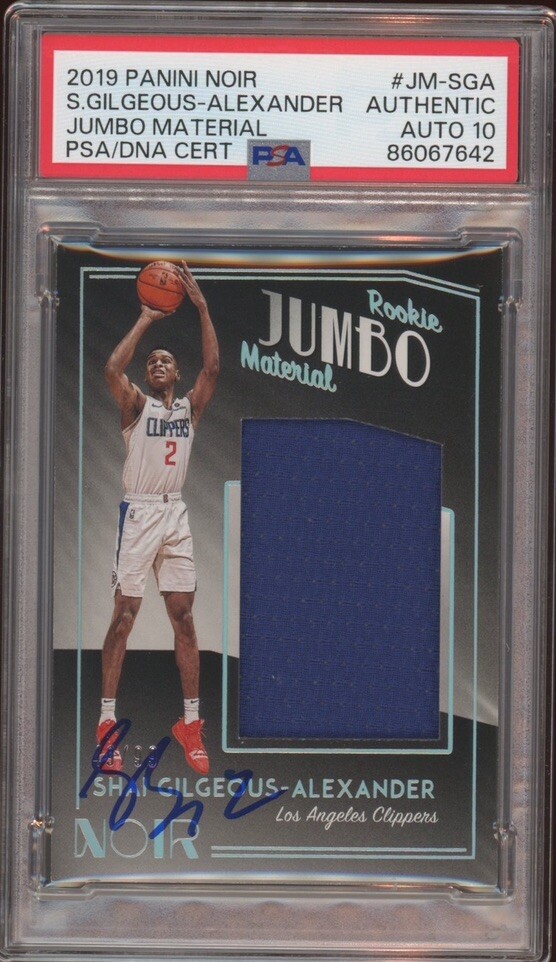 2018 Panini Noir Shai Gilgeous Alexander Rookie Jumbo Mat /99 Psa GEM MT 10 AUTO