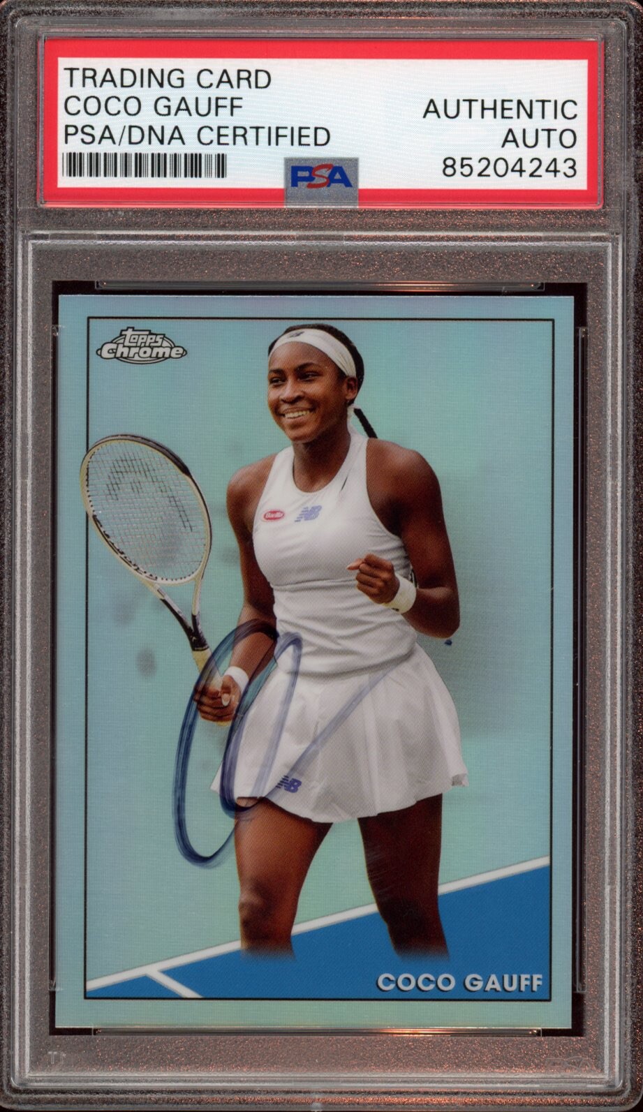 Coco Gauff Signed 2021 Topps Chrome #100 Refractor Rookie Card Auto Psa/Dna RC