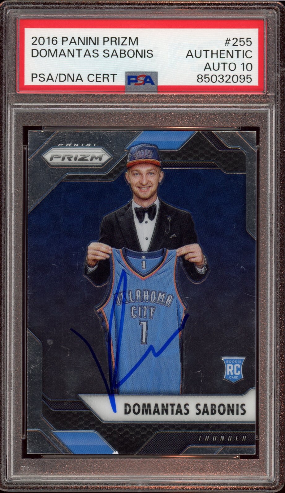2016 Panini Prizm #255 Domantas Sabonis Signed Rookie Card Psa GEM MINT 10 AUTO