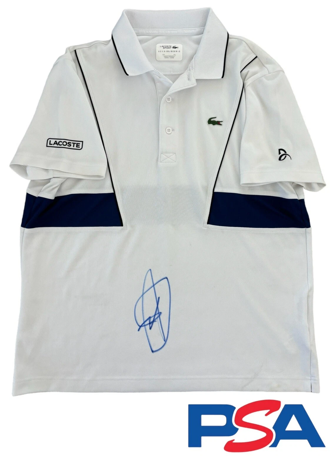 Novak Djokovic Signed Autographed Lacoste Sport Tennis Polo Shirt Psa/Dna Coa