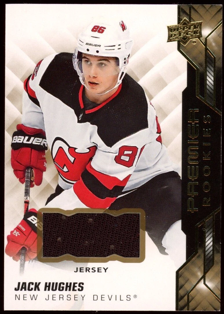 2019 Upper Deck #100 Jack Hughes Premier Rookie Jersey Patch