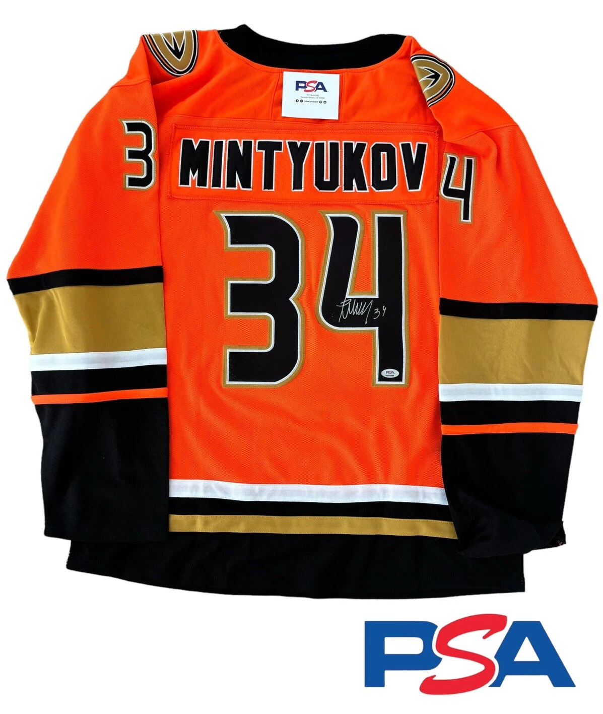 Pavel Mintyukov Signed Autographed Anaheim Ducks #34 Jersey Psa/Dna Auto