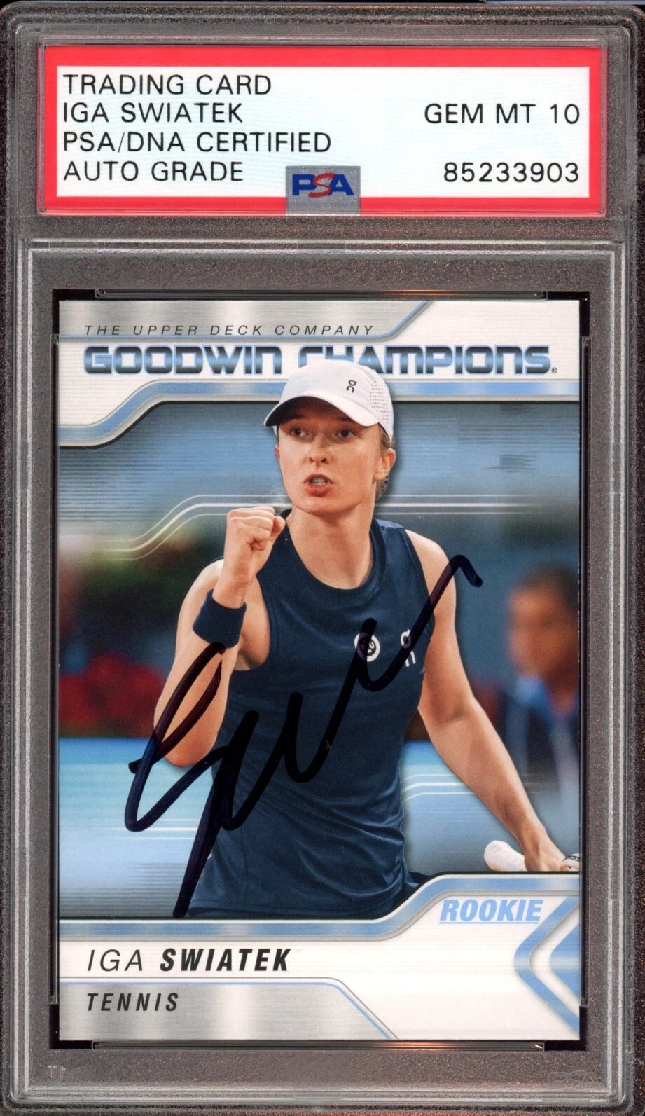 Iga Swiatek Signed 2023 Upper Deck Goodwin Champions Rookie #37 Psa GEM 10 AUTO