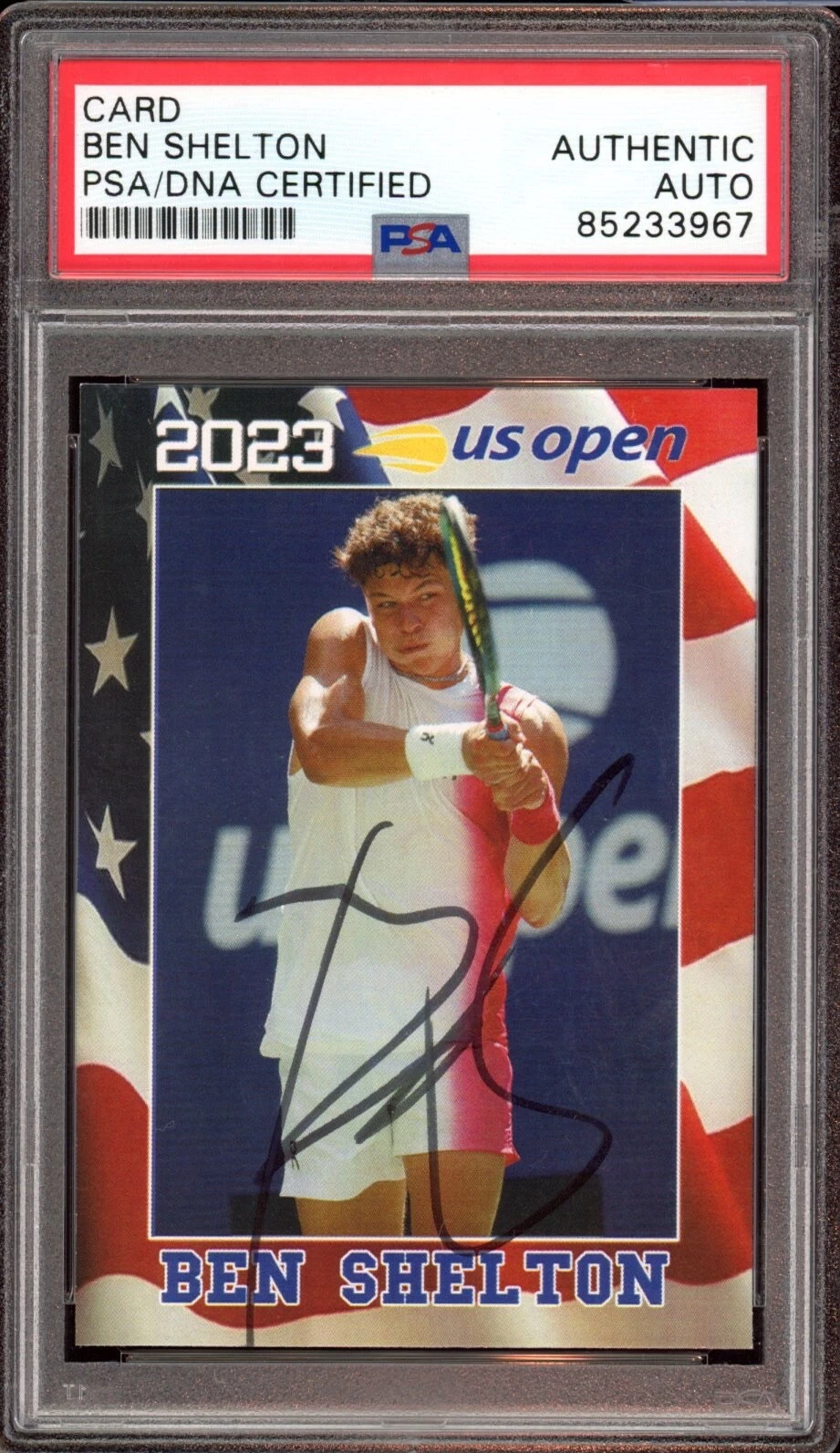 Ben Shelton Signed 2023 Pro Net US Open Rookie Card Auto Psa/Dna Slab RC