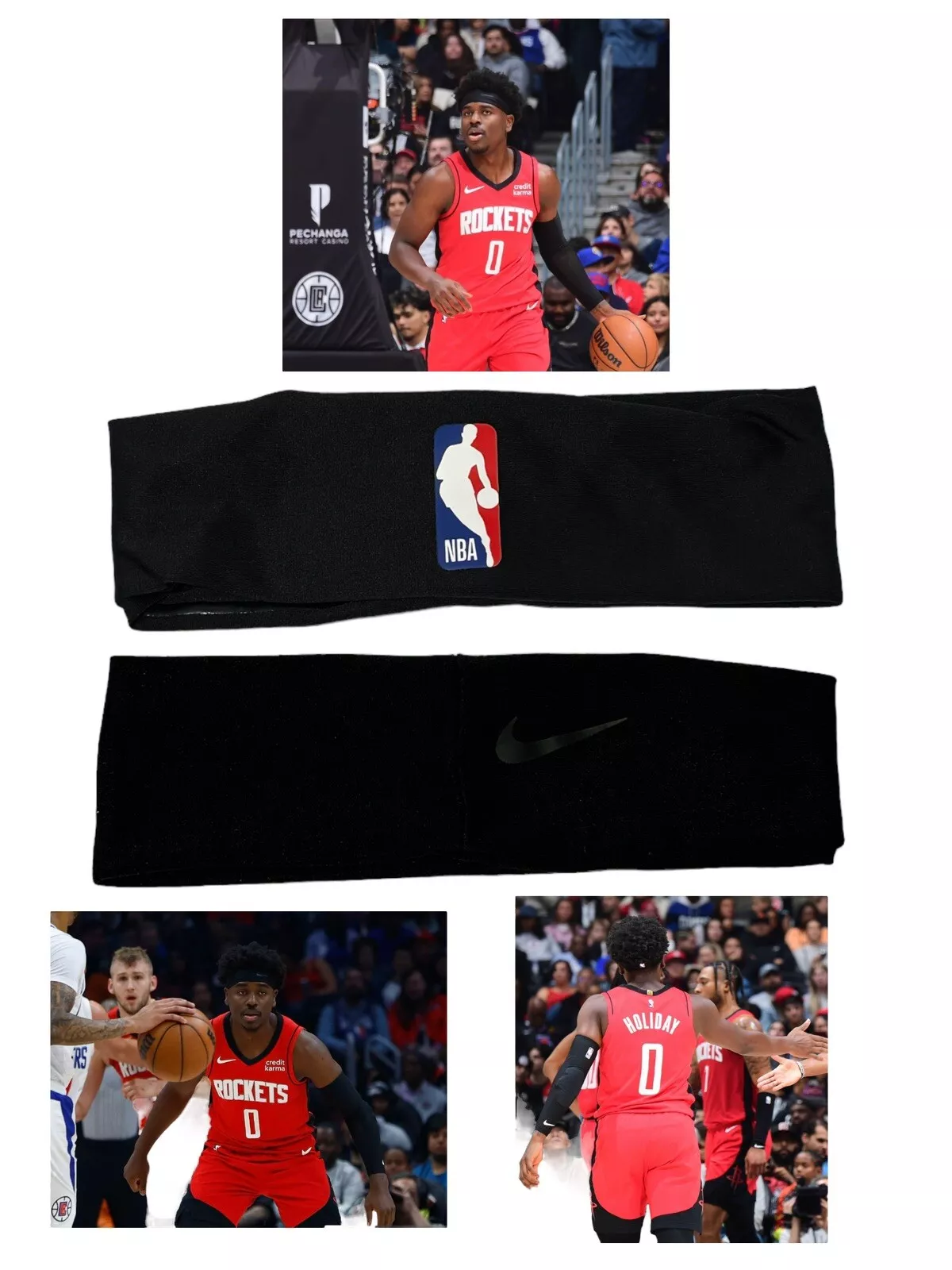 Aaron Holiday Game Used Headband 4/14/2024 Houston Rockets Vs LA Clippers