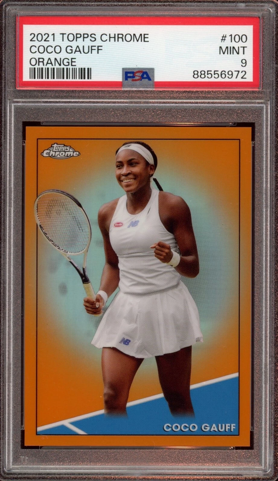 2021 Topps Chrome #100 Coco Gauff Orange Refractor Rookie Card /25 Psa MINT 9 RC