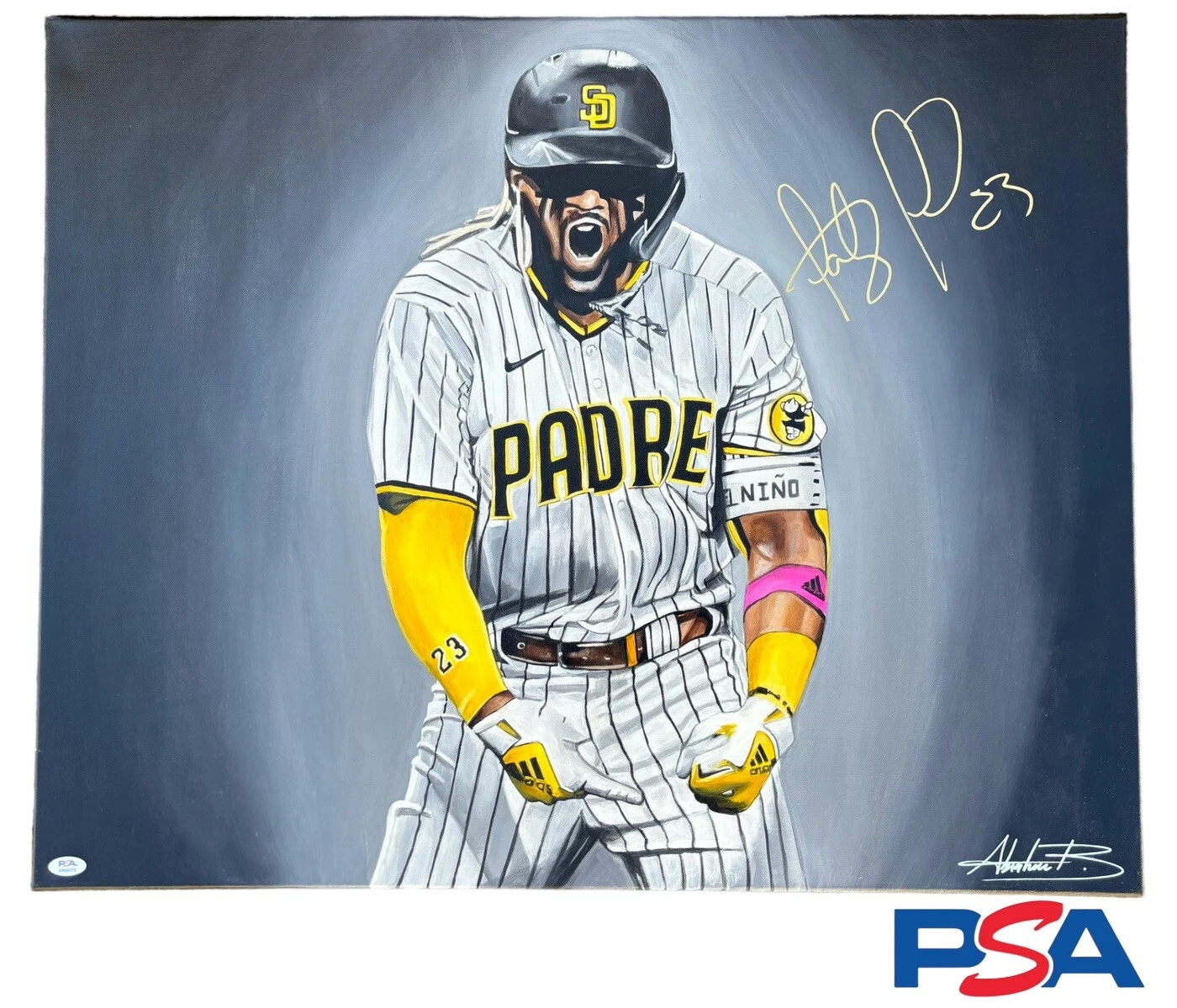 Fernando Tatis Jr. Signed 24x30 Hand Painted Canvas Painting Auto Psa/Dna 1/1