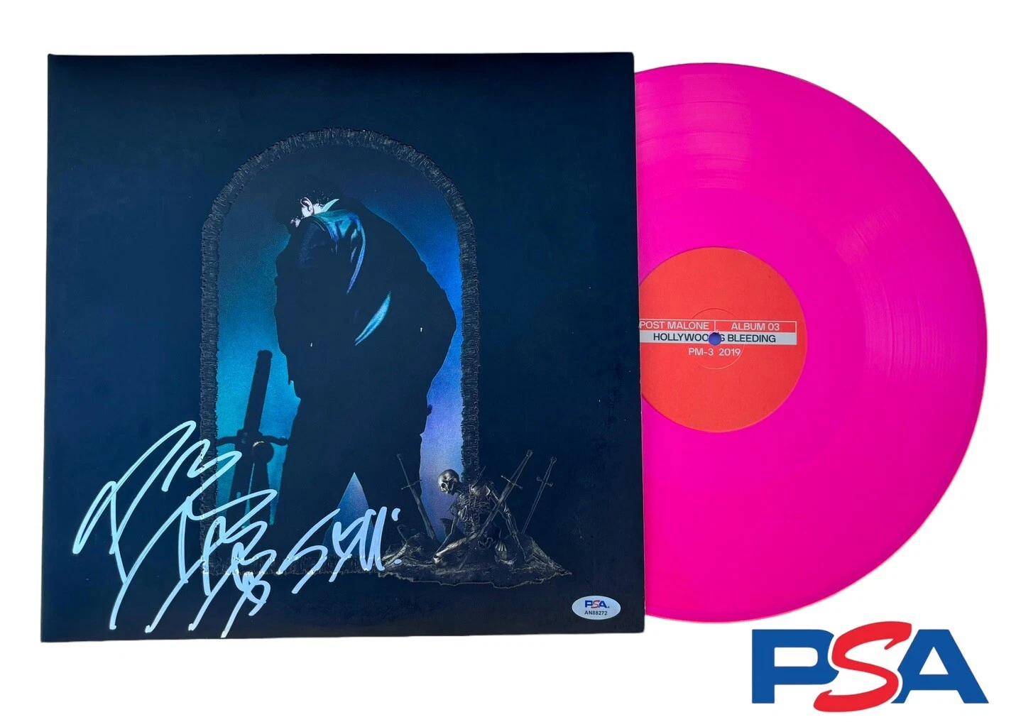Post Malone Signed Autographed Hollywood’s Bleeding Vinyl LP Album Psa/Dna Auto