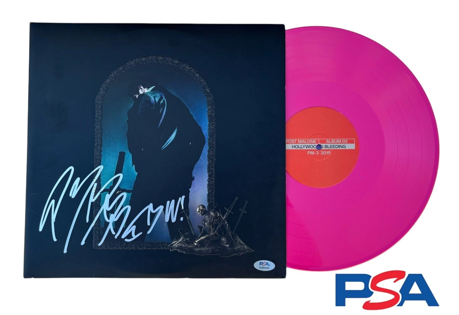 Post Malone Signed Autographed Hollywood’s Bleeding Vinyl LP Album Psa/Dna Auto