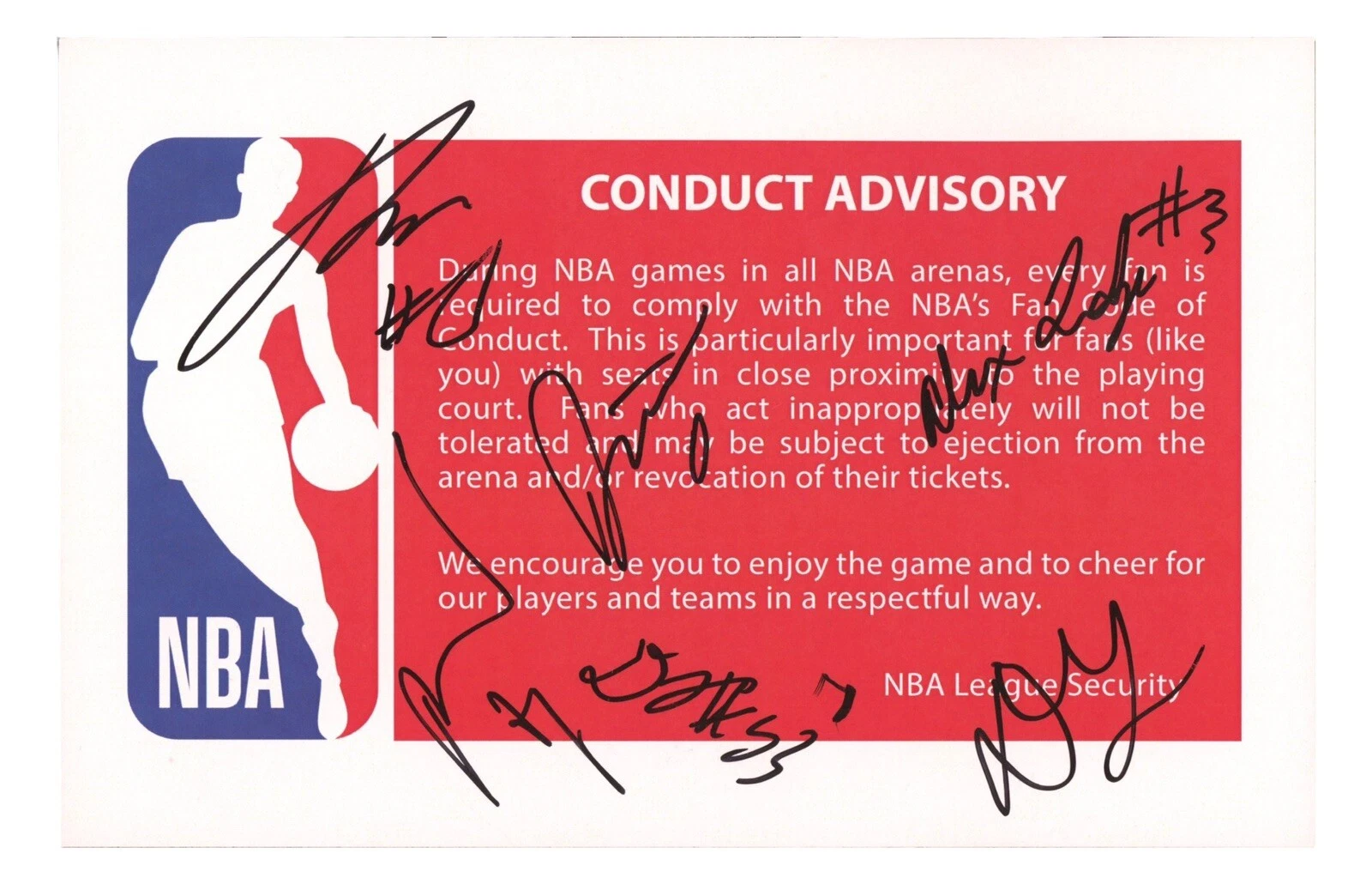 2023-2024 Dallas Mavericks Signed NBA Conduct Card 6 AUTOS Gafford Green Jones +