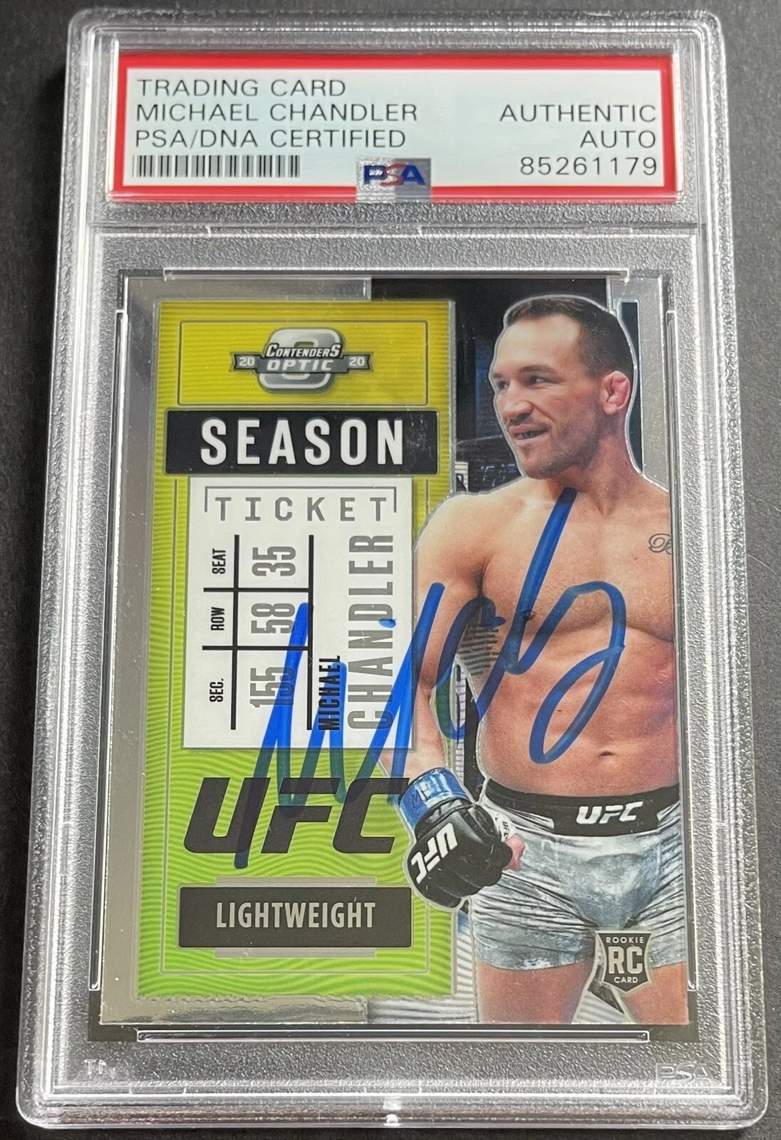 Michael Chandler Signed 2021 Chronicles Optic Rookie Card UFC PSA/DNA Slab