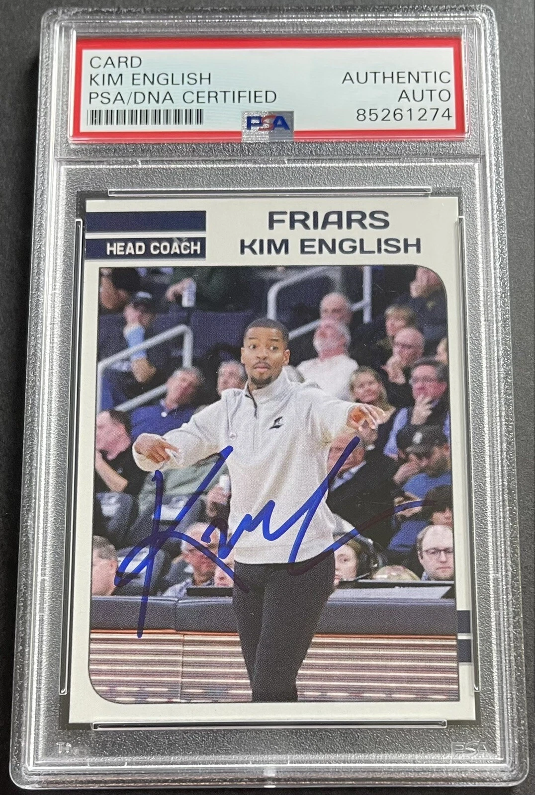 Kim English Signed Autographed Providence Friars Custom Card PSA/DNA Slabbed