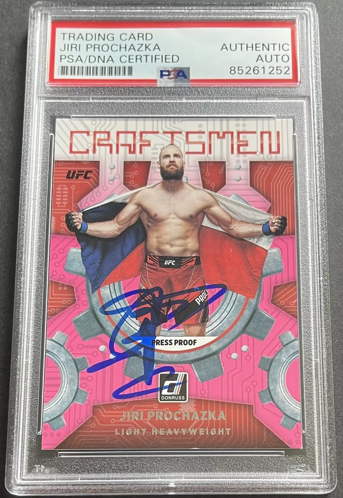 Jiri Prochazka Signed Autographed 2022 Donruss Craftsmen UFC Card PSA/DNA Slab