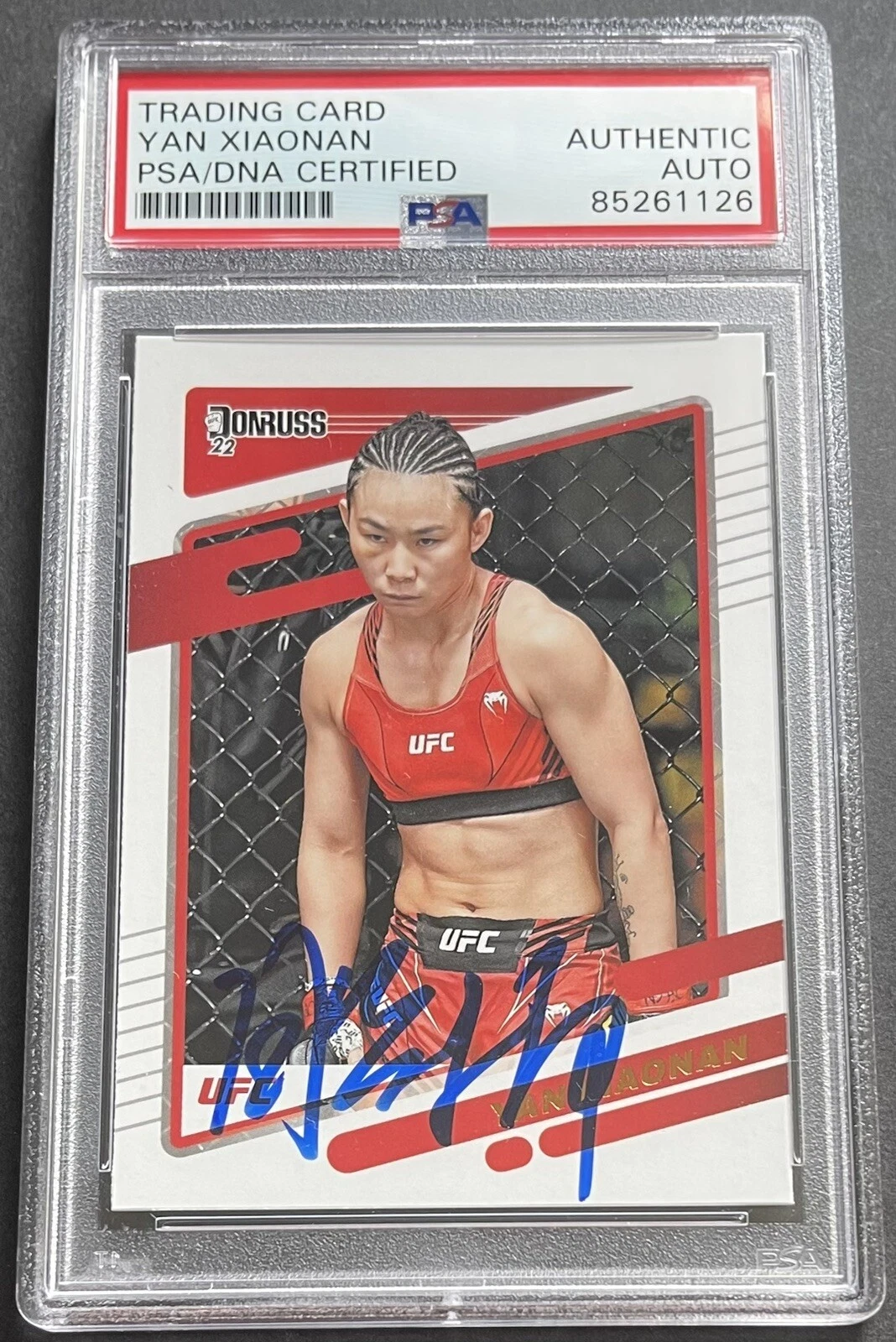Yan Xiaonan Signed Auto 2022 Donruss UFC Base Card PSA/DNA Slabbed