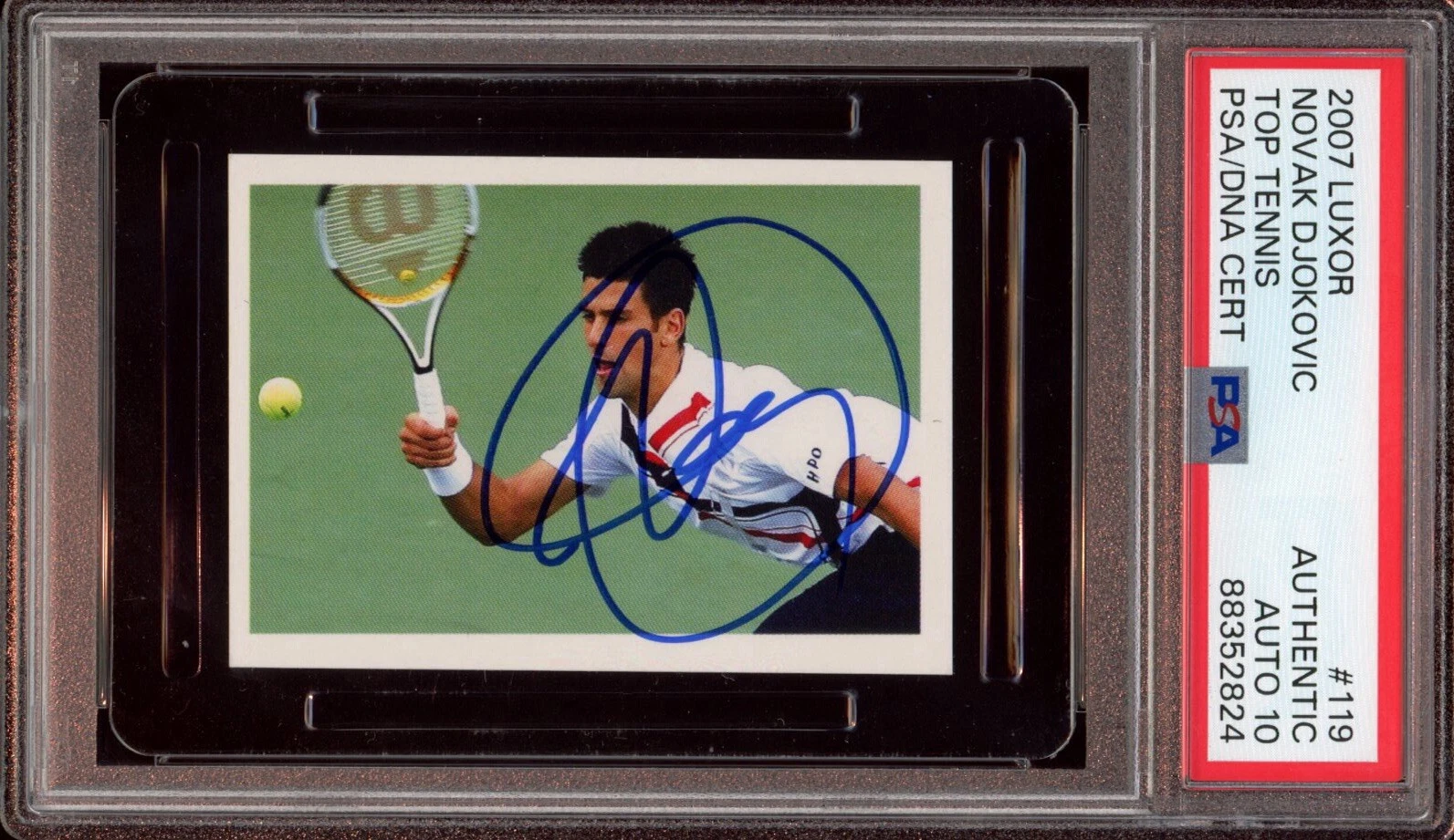 2007 Luxor #119 Novak Djokovic Signed Top Tennis Rookie Card Psa GEM MT 10 AUTO