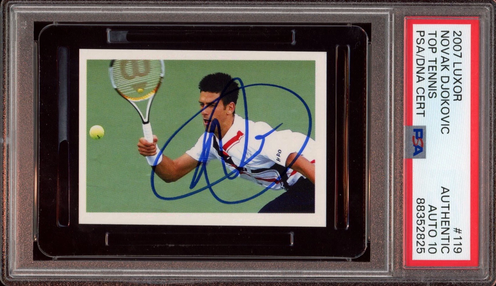 2007 Luxor #119 Novak Djokovic Signed Top Tennis Rookie Card Psa GEM MT 10 AUTO