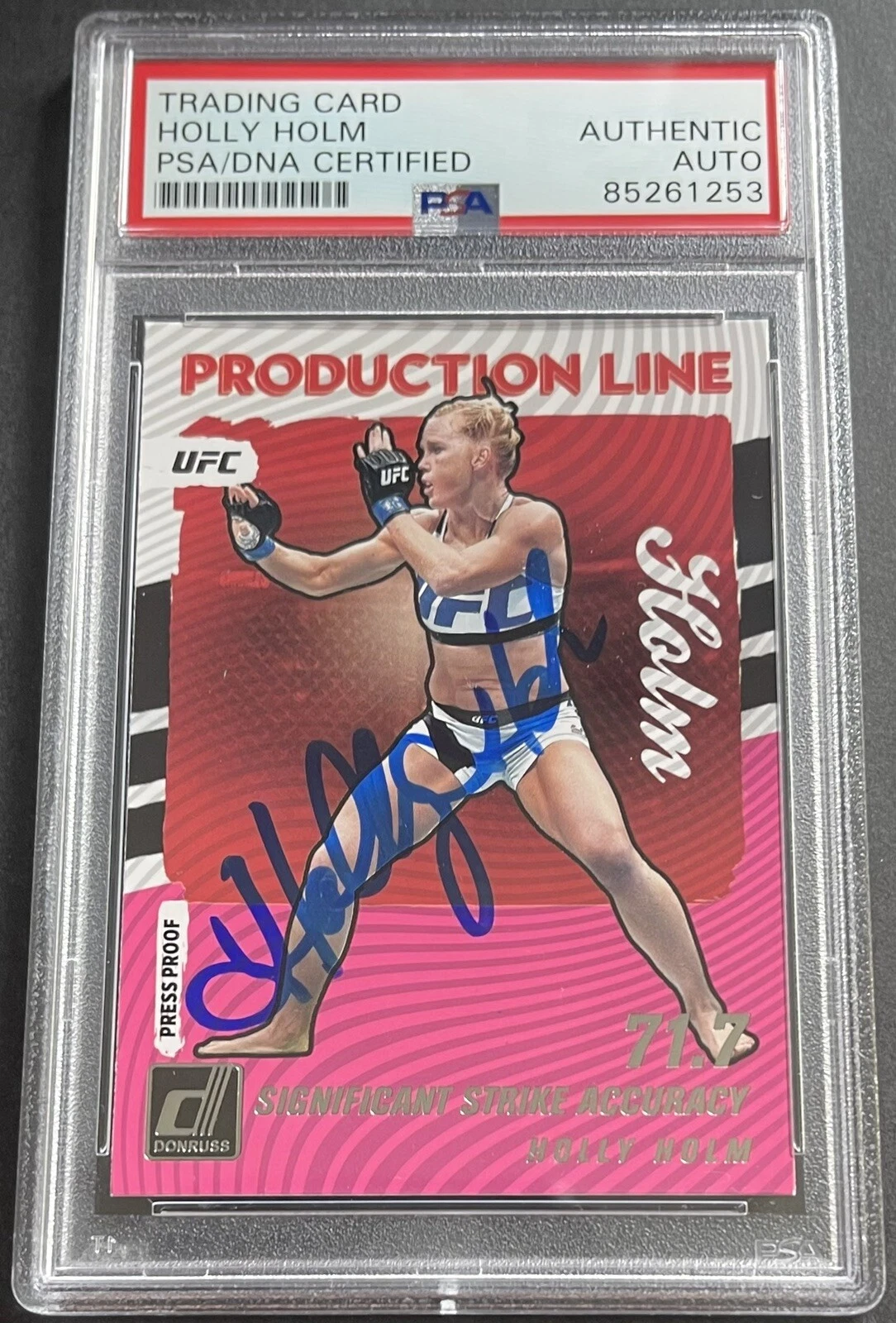 Holly Holm Signed Autographed 2022 Donruss Production UFC Card PSA/DNA Slabbed