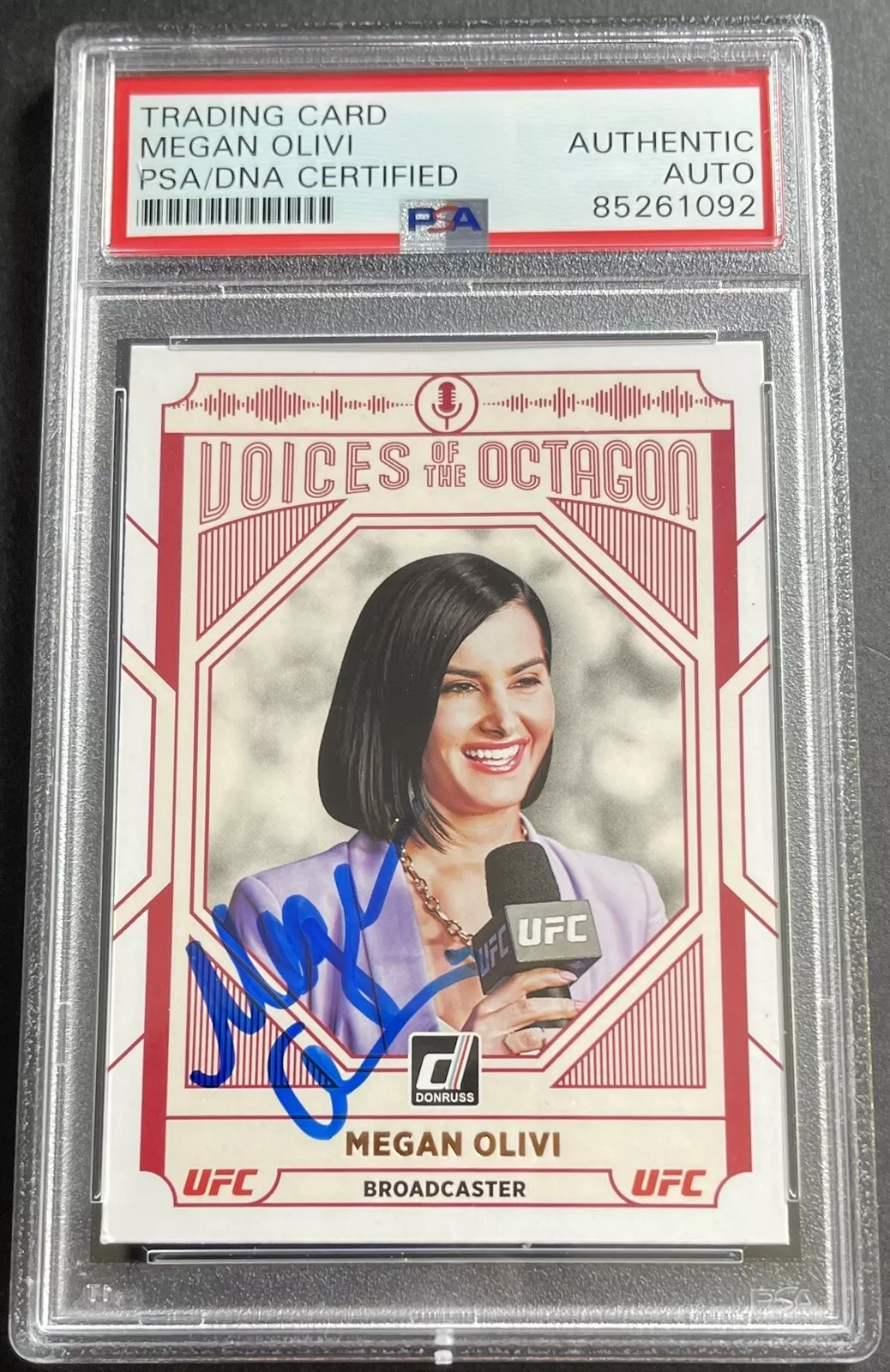 Megan Olivi Signed Autographed 2022 Donruss UFC Voices Of The Ring Card PSA/DNA