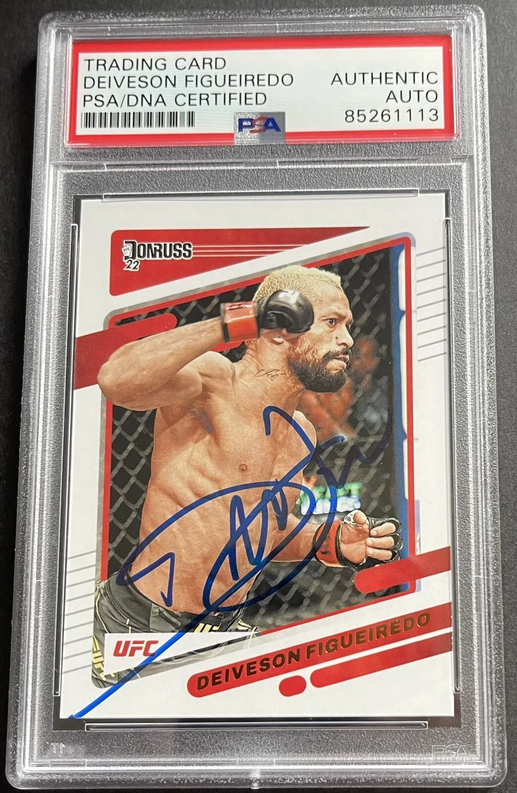 Deiveson Figueiredo Signed Autographed 2022 Donruss UFC Base Card PSA/DNA Slab