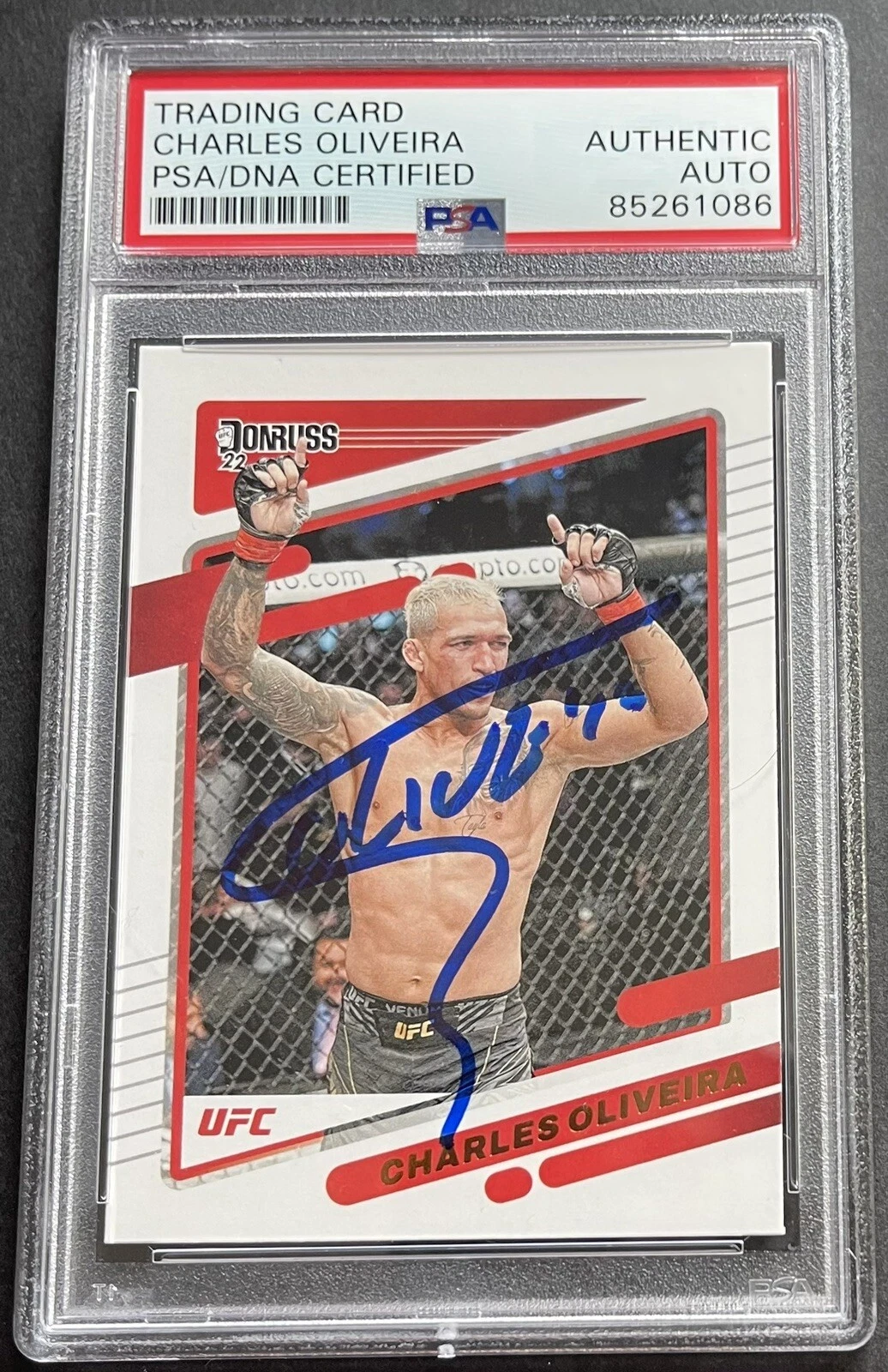 Charles Oliveira Signed Autographed 2022 Donruss UFC Base Card PSA/DNA Slabbed