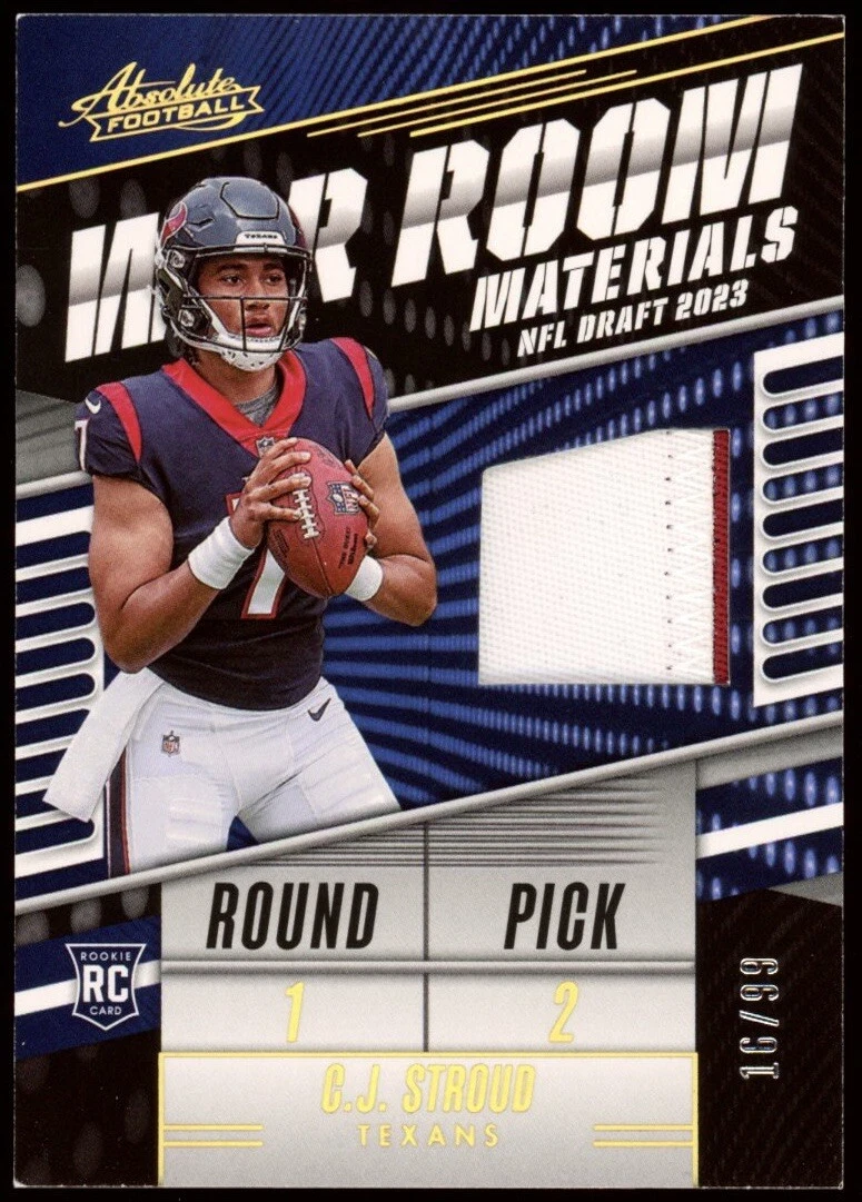 2023 Panini Absolute #WR-CJS CJ Stroud Rookie Card NFL Draft Materials Relic /99