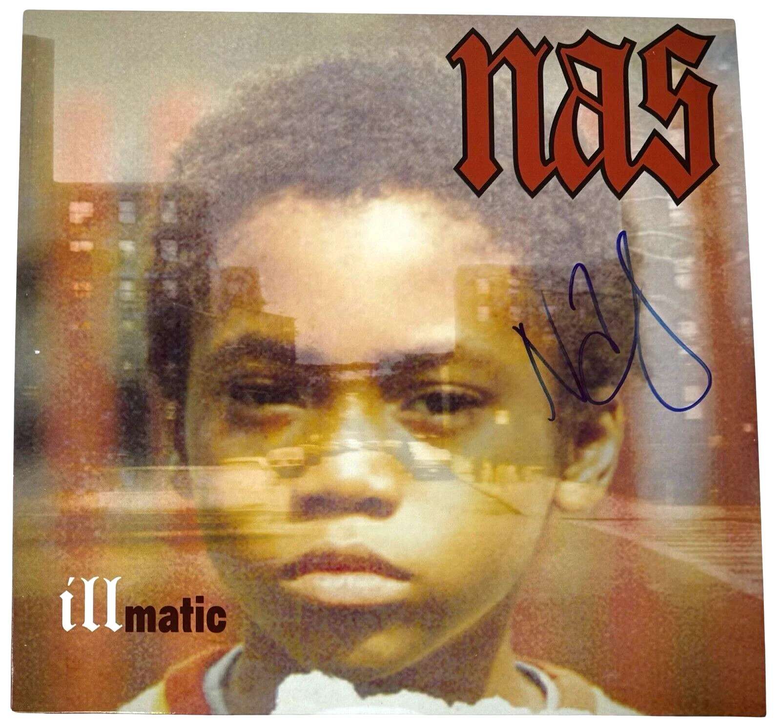 Nas Signed Illmatic Vinyl Record Album Nasir Jones Rapper Autograph Beckett COA
