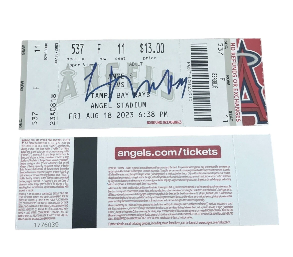 Logan O’Hoppe Signed Autographed 2023 Rookie Season Full Ticket Stub LA Angels